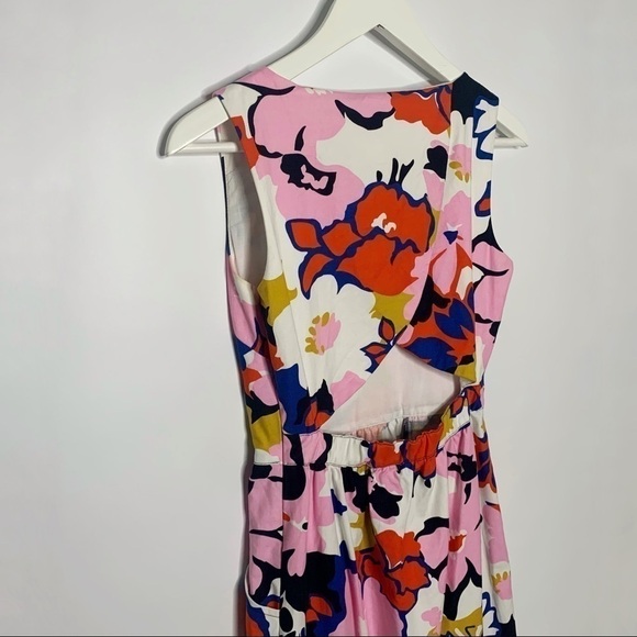 ANTHROPOLOGIE Whit Two Mod Dress Floral Print sleeveless Open Back shift Sz 0 - Picture 11 of 15